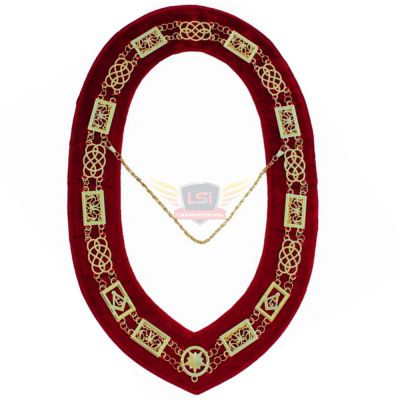 Grand Officers Blue Lodge Chain Collar - Red Velvet